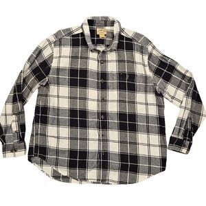 Blue Mountain Men's Plaid Flannel Blue White Long Sleeve Shirt Size XL